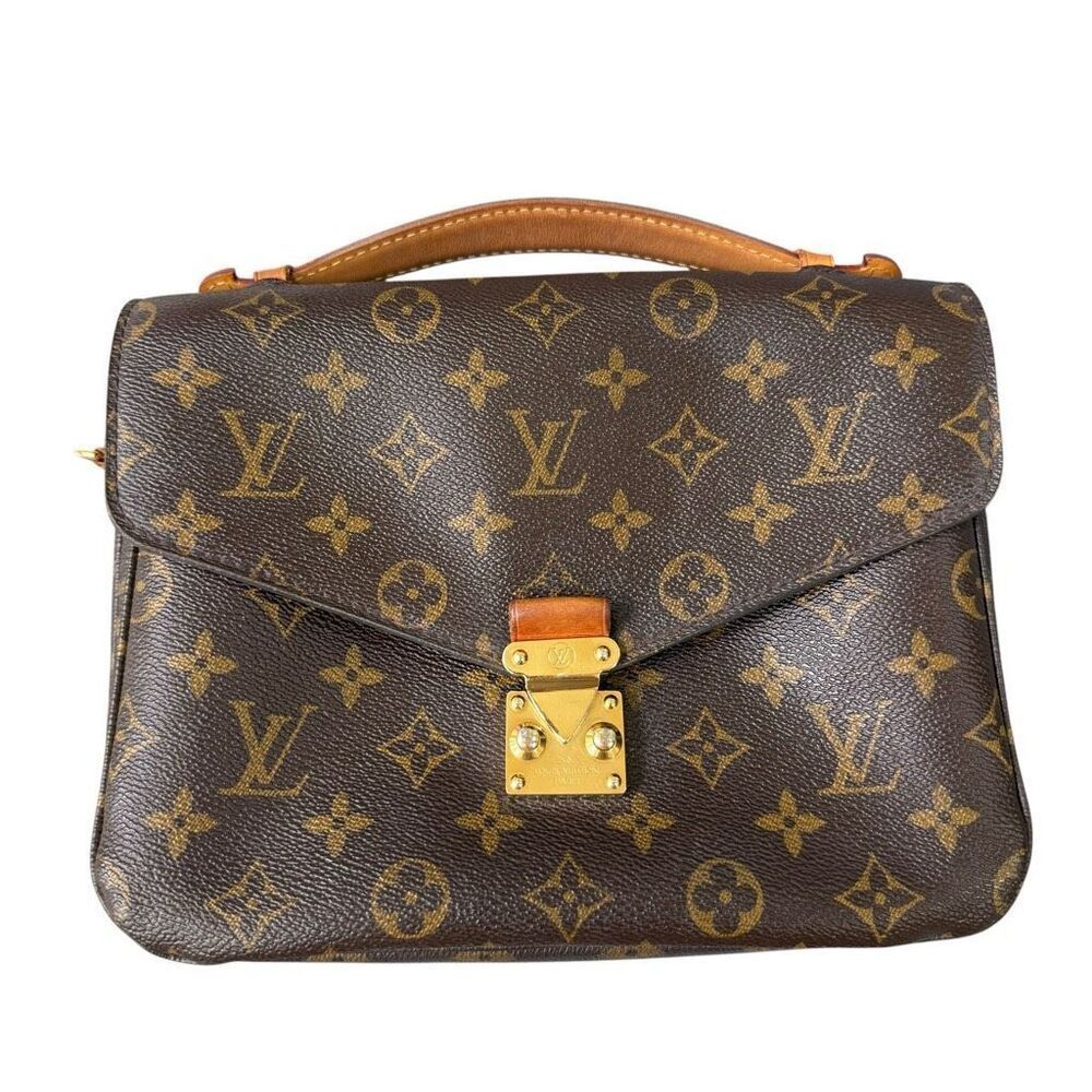 Authentic LOUIS VUITTON METIS Pochette Flap Monogram Leather Top Handle